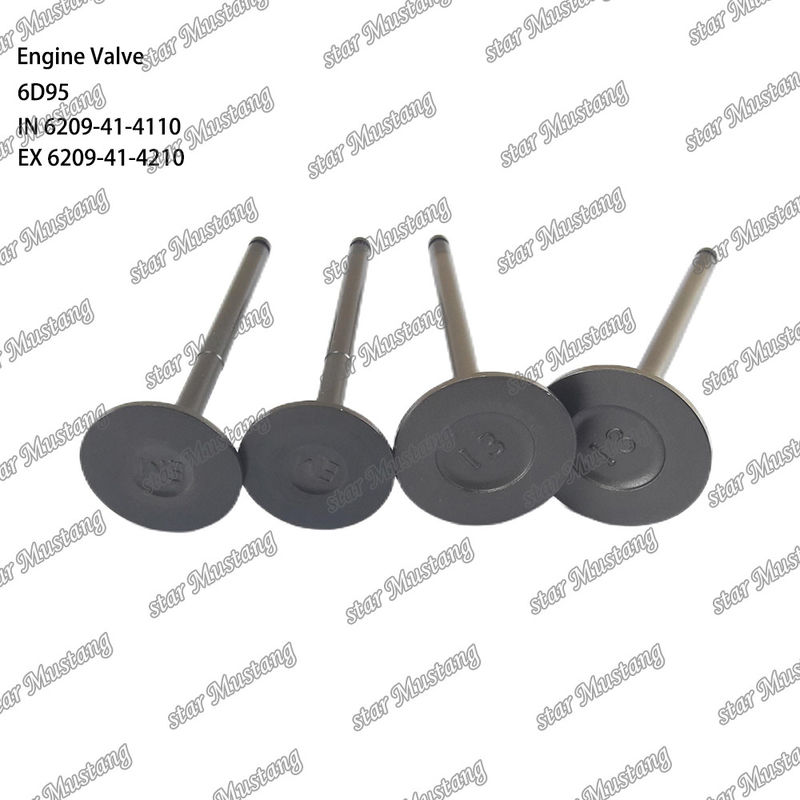 Βαλβίδα 6D95 IN 6209-41-4110 EX 6209-41-4210 Κατάλληλη για ανταλλακτικά κινητήρων Komatsu