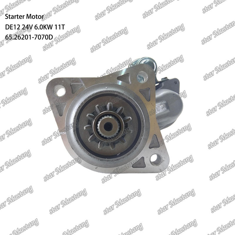 DE12 κινητήρα κινητήρα εκκίνησης 24V 6.0KW 11T 65.26201-7070D Για DOOSAN DAEWOO ανταλλακτικά κινητήρα