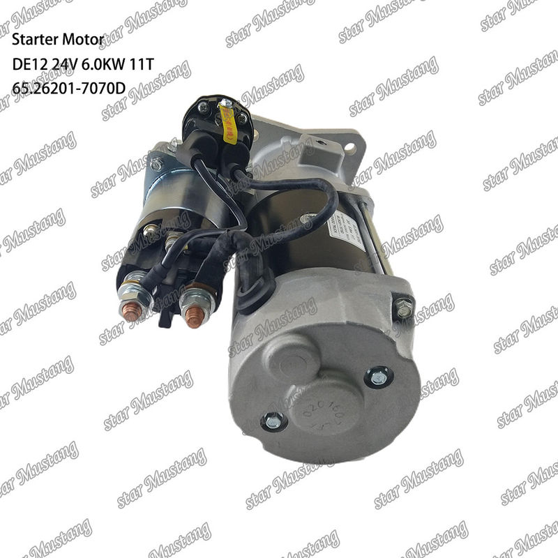 DE12 κινητήρα κινητήρα εκκίνησης 24V 6.0KW 11T 65.26201-7070D Για DOOSAN DAEWOO ανταλλακτικά κινητήρα