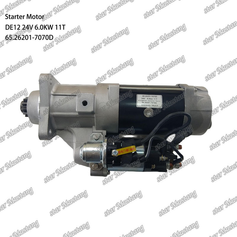 DE12 κινητήρα κινητήρα εκκίνησης 24V 6.0KW 11T 65.26201-7070D Για DOOSAN DAEWOO ανταλλακτικά κινητήρα