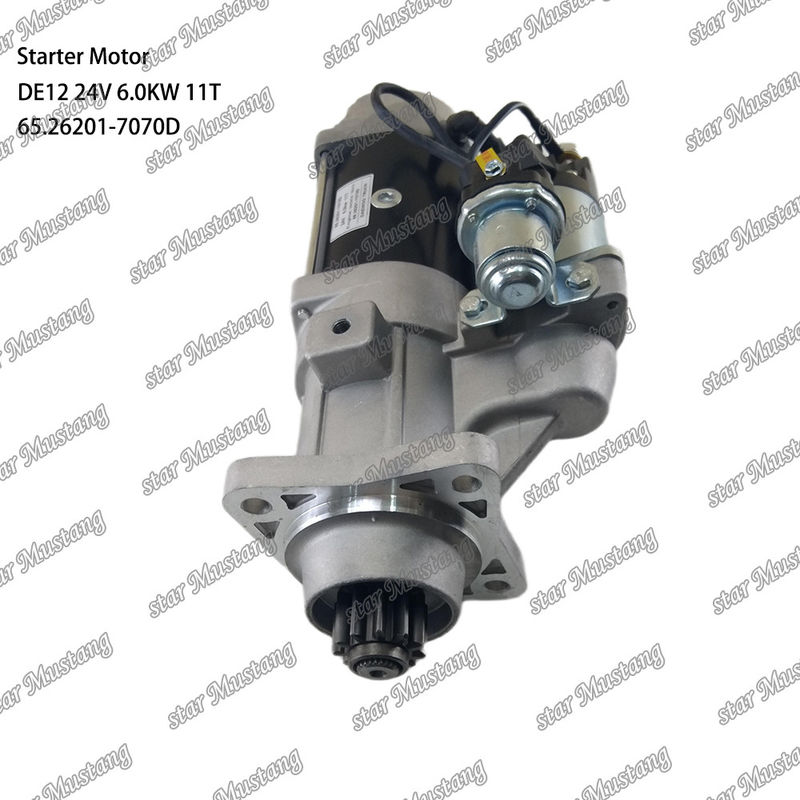 DE12 κινητήρα κινητήρα εκκίνησης 24V 6.0KW 11T 65.26201-7070D Για DOOSAN DAEWOO ανταλλακτικά κινητήρα