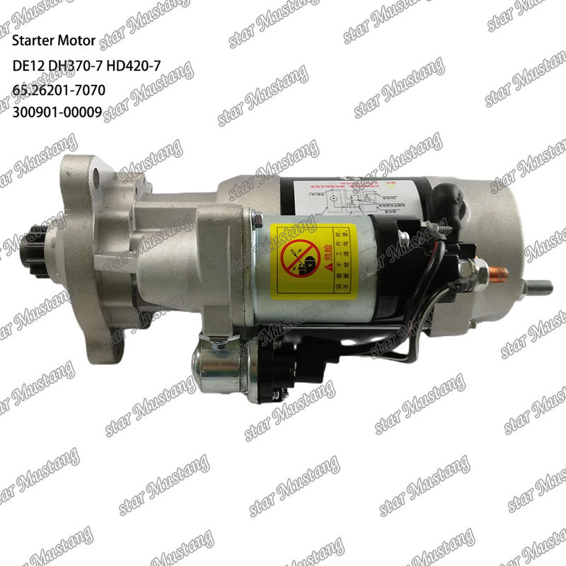 DE12 DH370-7 HD420-7 Μηχανικός κινητήρας εκκίνησης 24V 11T 9KW 65.26201-7070 300901-00009 Για ανταλλακτικά μηχανών DOOSAN DAEWOO