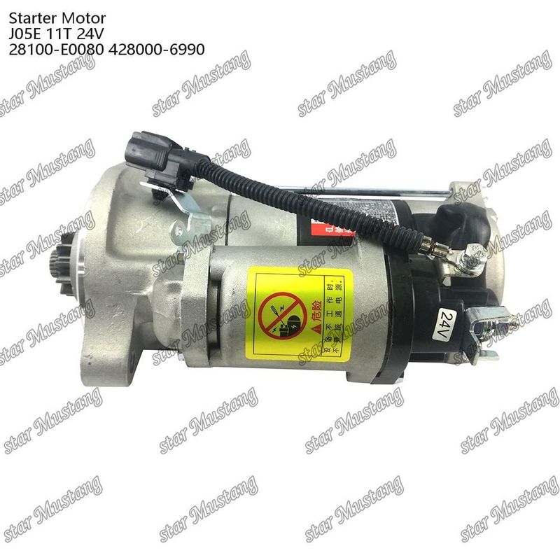J05E Μηχανικός κινητήρας εκκίνησης 11T 24V 28100-E0080 428000-6990 Για ανταλλακτικά κινητήρα HINO
