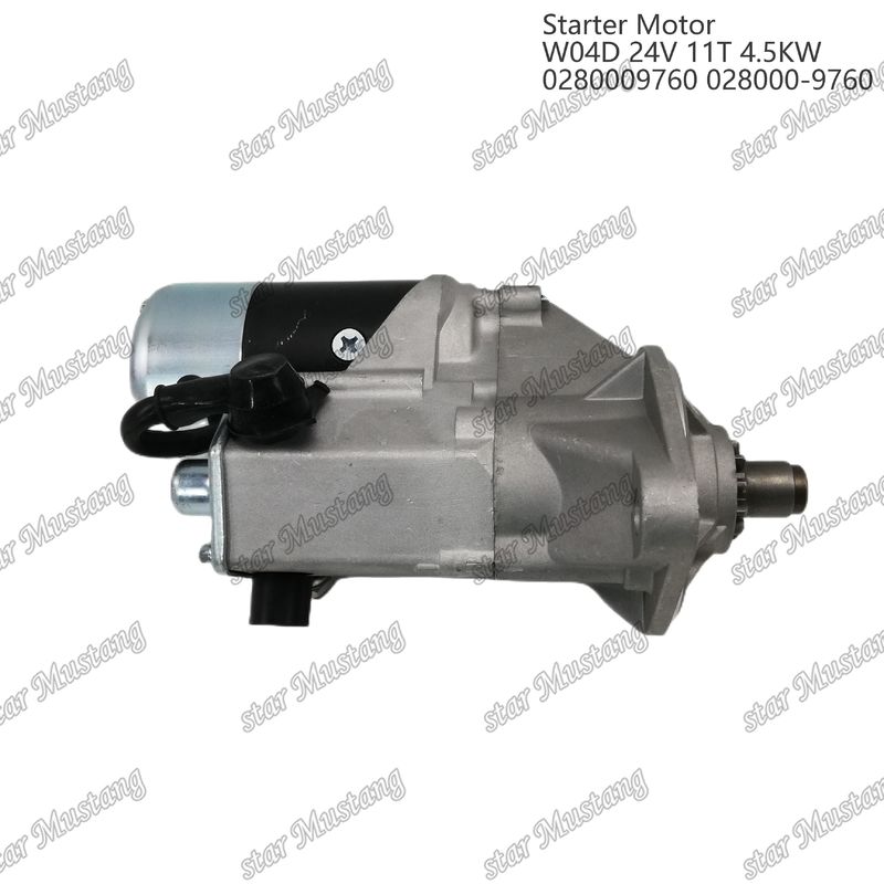 W04D Μηχανικός κινητήρας εκκίνησης 24V 11T 4.5KW 0280009760 028000-9760 Για ανταλλακτικά κινητήρα HINO