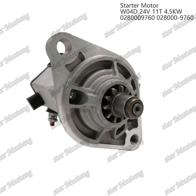 W04D Μηχανικός κινητήρας εκκίνησης 24V 11T 4.5KW 0280009760 028000-9760 Για ανταλλακτικά κινητήρα HINO