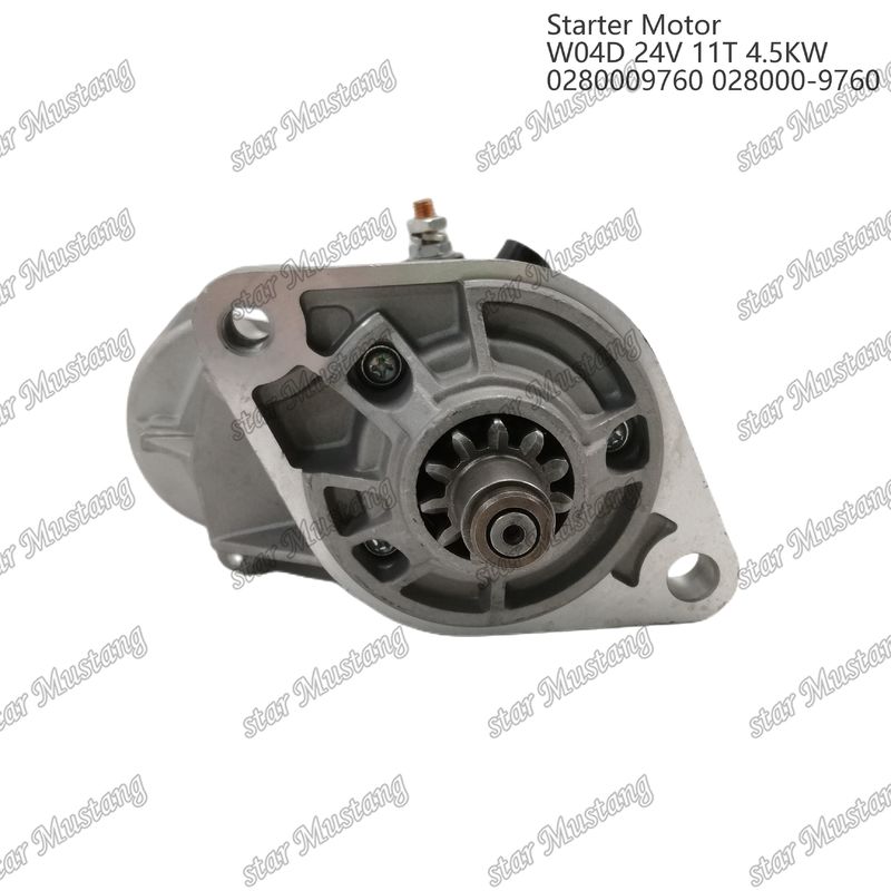 W04D Μηχανικός κινητήρας εκκίνησης 24V 11T 4.5KW 0280009760 028000-9760 Για ανταλλακτικά κινητήρα HINO