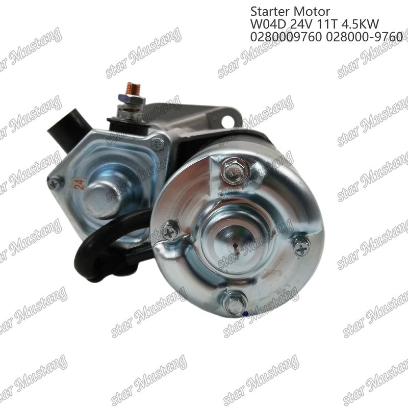 W04D Μηχανικός κινητήρας εκκίνησης 24V 11T 4.5KW 0280009760 028000-9760 Για ανταλλακτικά κινητήρα HINO