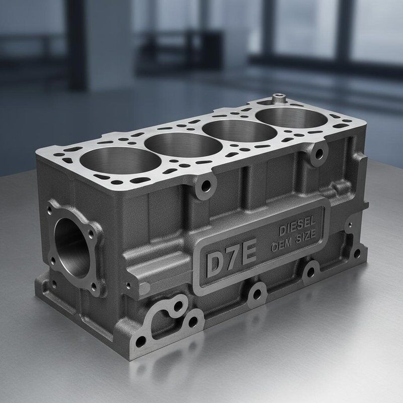Cylinder Block Model D7E для дизельного двигателя с цельной конструкцией и размерами OEM